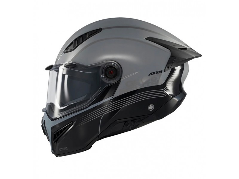 Casca modulabila (flip-up) Axxis GhostFighter SV Bitone C2 negru/gri lucios (ochelari soare integrati) – tip viziera: MT-V-36