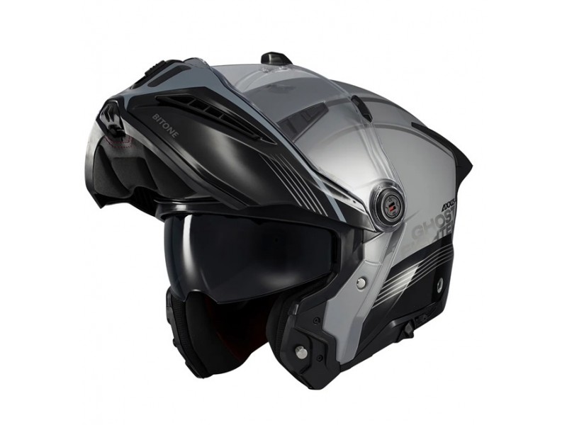 Casca modulabila (flip-up) Axxis GhostFighter SV Bitone C2 negru/gri lucios (ochelari soare integrati) – tip viziera: MT-V-36