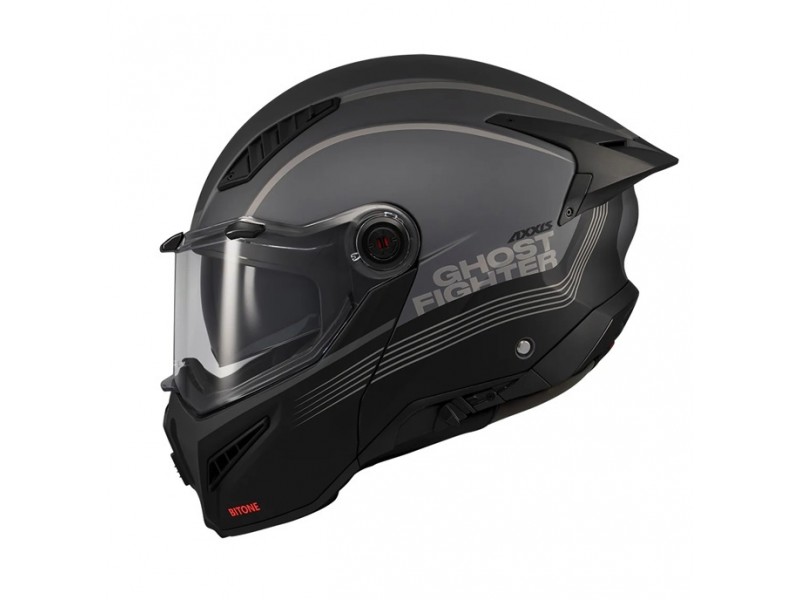 Casca modulabila (flip-up) Axxis GhostFighter SV Bitone C12 gri mat (ochelari soare integrati) – tip viziera: MT-V-36