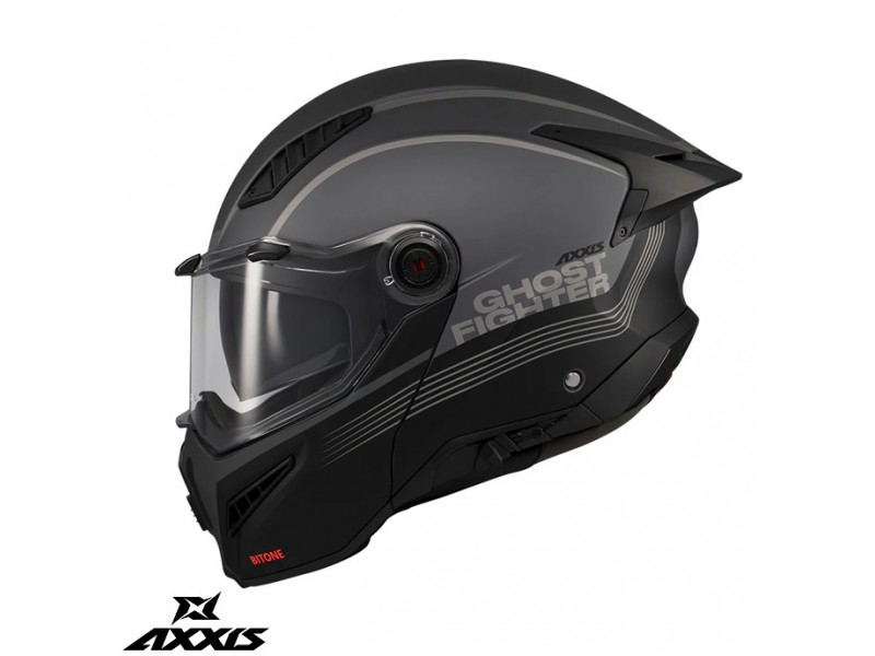 Casca modulabila (flip-up) Axxis GhostFighter SV Bitone C12 gri mat (ochelari soare integrati) – tip viziera: MT-V-36
