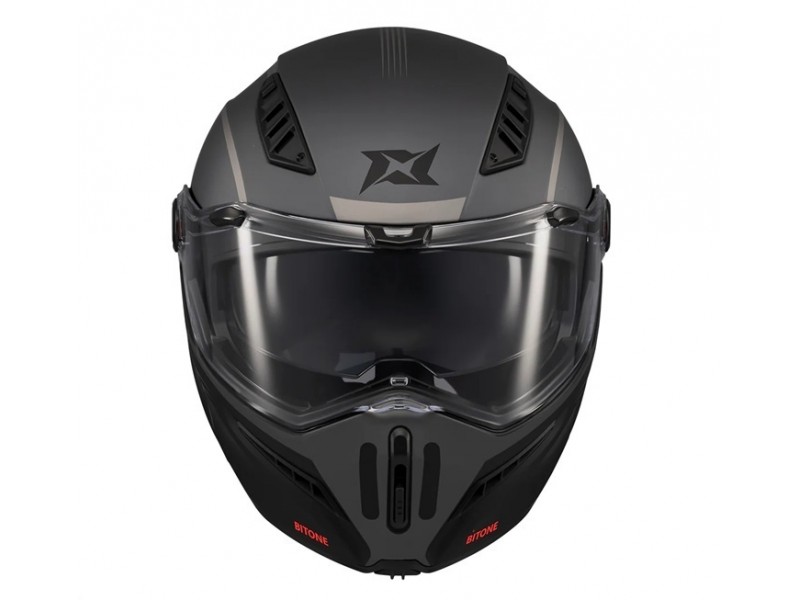 Casca modulabila (flip-up) Axxis GhostFighter SV Bitone C12 gri mat (ochelari soare integrati) – tip viziera: MT-V-36