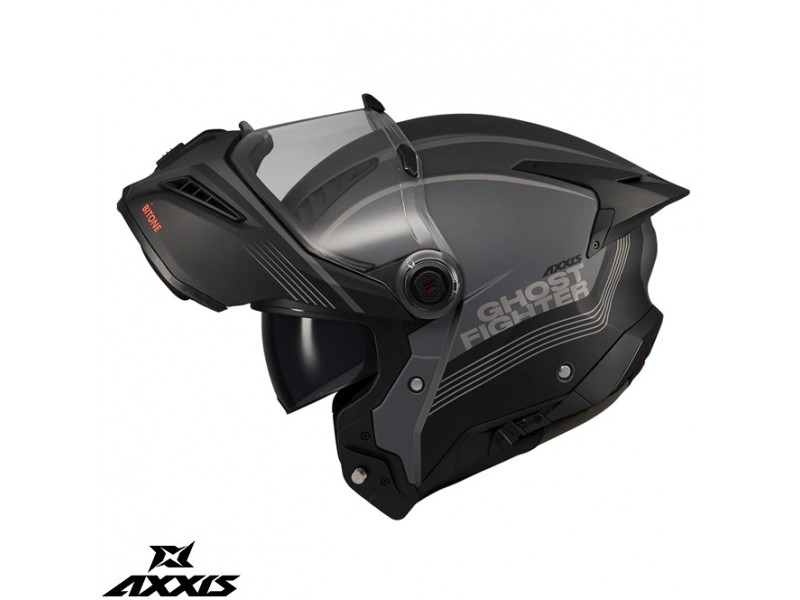 Casca modulabila (flip-up) Axxis GhostFighter SV Bitone C12 gri mat (ochelari soare integrati) – tip viziera: MT-V-36