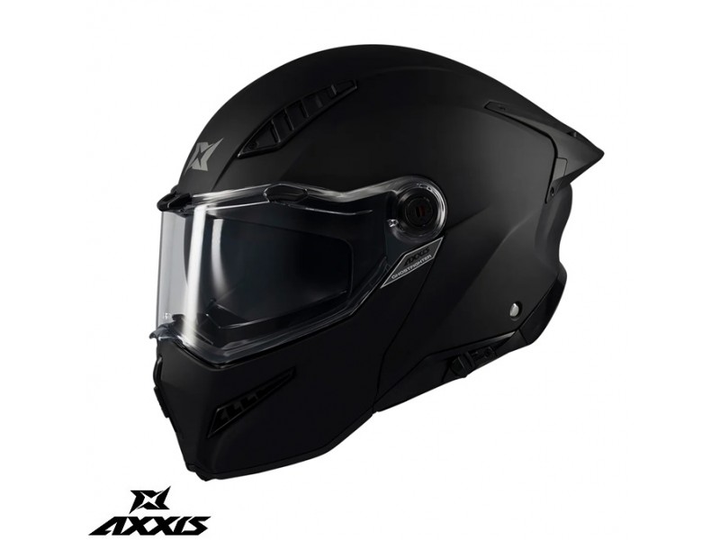 Casca modulabila (flip-up) Axxis GhostFighter SV A1 negru mat (ochelari soare integrati) – tip viziera: MT-V-36