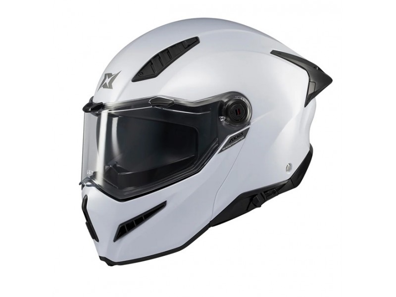 Casca modulabila Axxis GhostFighter SV A0 alb lucios (ochelari soare integrati) – tip viziera: MT-V-36