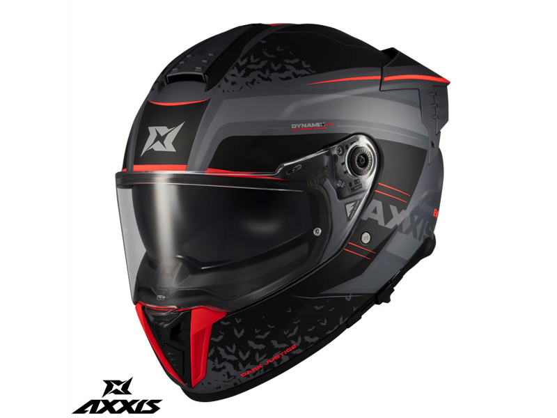 Casca integrala Axxis Hawk Evo SV Dark Justice C1 gri mat (ochelari soare integrati) - tip viziera: MT-V-31