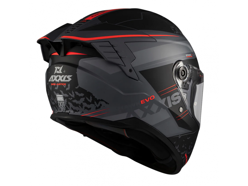 Casca integrala Axxis Hawk Evo SV Dark Justice C1 gri mat (ochelari soare integrati) - tip viziera: MT-V-31