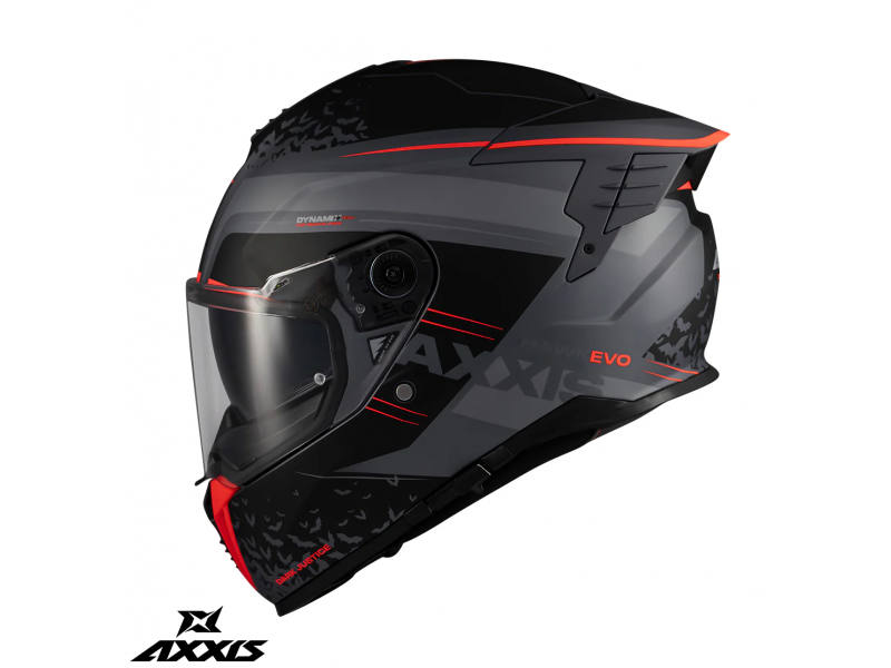 Casca integrala Axxis Hawk Evo SV Dark Justice C1 gri mat (ochelari soare integrati) - tip viziera: MT-V-31