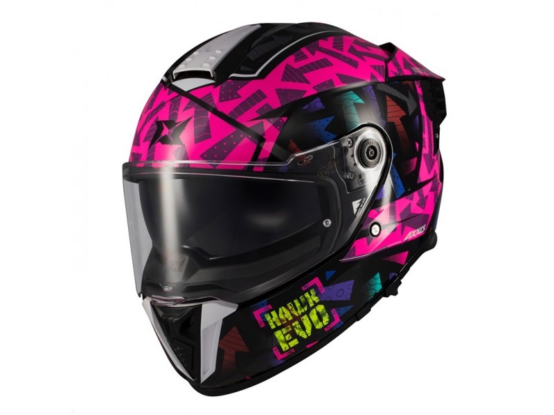 Casca integrala Axxis Hawk Evo SV Sketchbook B8 roz (fuchsia) lucios  (ochelari soare integrati) - tip viziera: MT-V-31