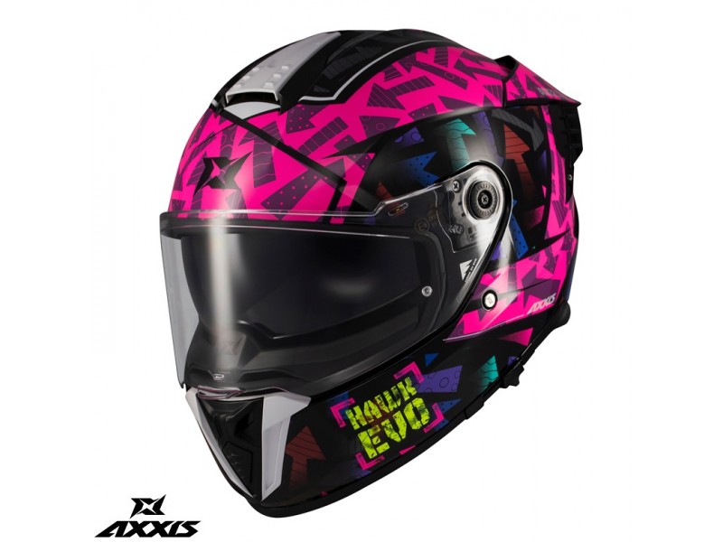 Casca integrala Axxis Hawk Evo SV Sketchbook B8 roz (fuchsia) lucios (ochelari soare integrati) - tip viziera: MT-V-31 Casca integrala Axxis Hawk Evo SV Sketchbook B8 roz (fuchsia) lucios (ochelari soare integrati) - tip viziera: MT-V-31