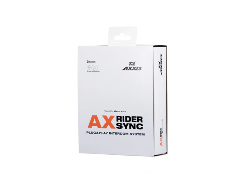 Sistem comunicatie moto complet Bluetooth MT - Axxis AX-RIDER SYNC - Plug&Play Intercom System - kit 1 bucata (pentru 1 utilizator)