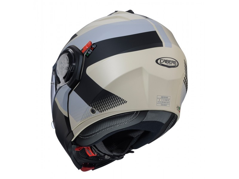 Casca modulabila (flip-up) Caberg model Duke Evo SV Indy P8 sand (nisipiu)/negru/gri mat Pinlock ready - lentila Pinlock inclusa