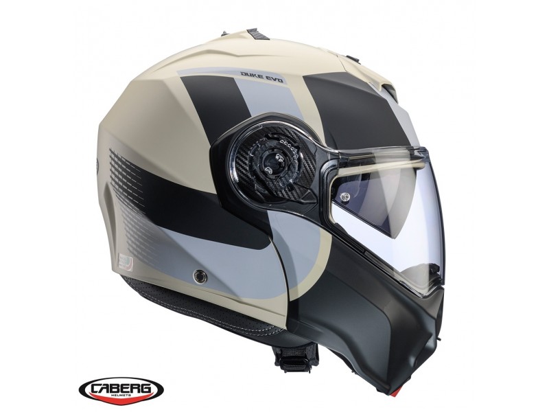 Casca modulabila (flip-up) Caberg model Duke Evo SV Indy P8 sand (nisipiu)/negru/gri mat Pinlock ready - lentila Pinlock inclusa