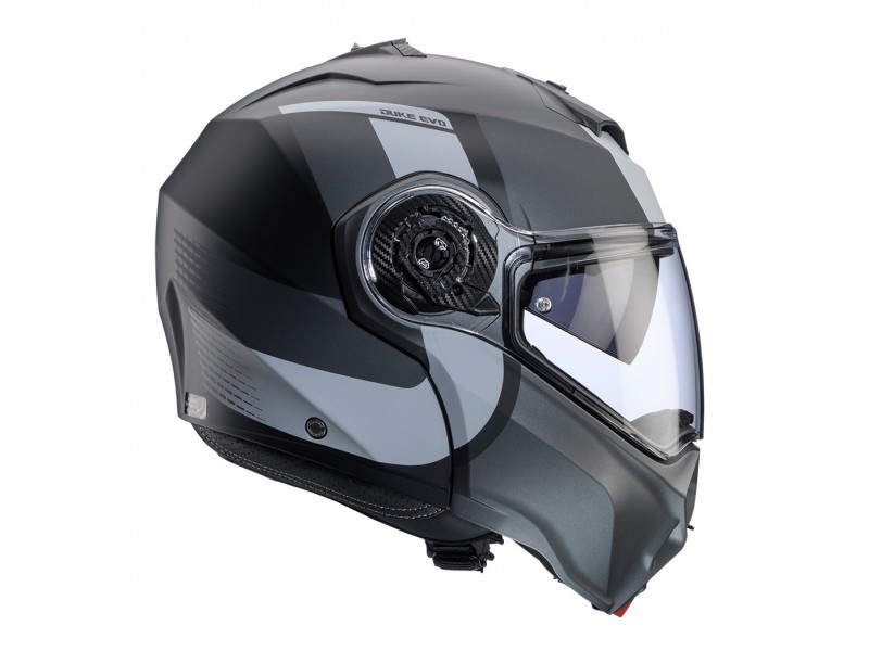 Casca modulabila (flip-up) Caberg model Duke Evo SV Indy P7 SV negru/gun metal (titanium)/gri mat Pinlock ready - lentila Pinlock inclusa