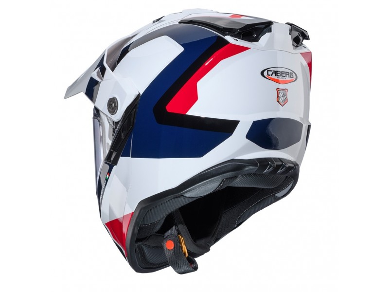 Casca adventure/off road Caberg model Tanami SV Scram H7 alb/rosu/albastru lucios Pinlock ready - lentila Pinlock inclusa