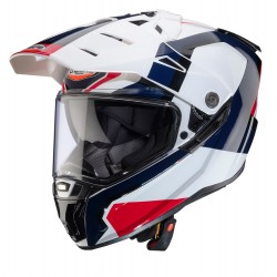 Casca adventure/off road Caberg model Tanami SV Scram H7 alb/rosu/albastru lucios Pinlock ready - lentila Pinlock inclusa