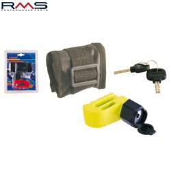 Lacat antifurt blocare disc frana RMS MINI DISC LOCK DE-LUXE - culoare: galben (diametru PIN blocare disc: 6 mm)