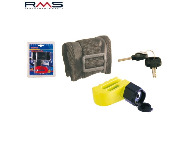 Lacat antifurt blocare disc frana RMS MINI DISC LOCK DE-LUXE - culoare: galben (diametru PIN blocare disc: 6 mm) Lacat antifurt blocare disc frana RMS MINI DISC LOCK DE-LUXE - culoare: galben (diametru PIN blocare disc: 6 mm)