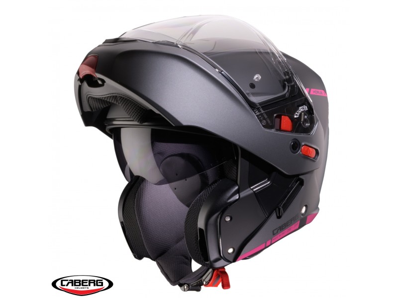 Casca modulabila (flip-up) Caberg model Horus X Ray L9 negru/gri/fuchsia (roz) mat Pinlock ready - lentila Pinlock inclusa Casca modulabila (flip-up) Caberg model Horus X Ray L9 negru/gri/fuchsia (roz) mat Pinlock ready - lentila Pinlock inclusa