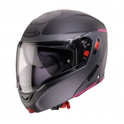 Casca modulabila (flip-up) Caberg model Horus X Ray L9 negru/gri/fuchsia (roz) mat Pinlock ready - lentila Pinlock inclusa