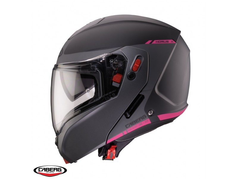 Casca modulabila (flip-up) Caberg model Horus X Ray L9 negru/gri/fuchsia (roz) mat Pinlock ready - lentila Pinlock inclusa Casca modulabila (flip-up) Caberg model Horus X Ray L9 negru/gri/fuchsia (roz) mat Pinlock ready - lentila Pinlock inclusa