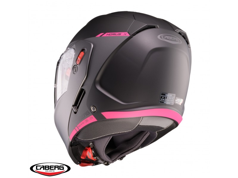 Casca modulabila (flip-up) Caberg model Horus X Ray L9 negru/gri/fuchsia (roz) mat Pinlock ready - lentila Pinlock inclusa Casca modulabila (flip-up) Caberg model Horus X Ray L9 negru/gri/fuchsia (roz) mat Pinlock ready - lentila Pinlock inclusa
