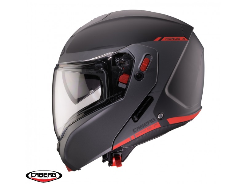 Casca modulabila (flip-up) Caberg model Horus X Ray L6 negru/gri/rosu fluor mat Pinlock ready - lentila Pinlock inclusa Casca modulabila (flip-up) Caberg model Horus X Ray L6 negru/gri/rosu fluor mat Pinlock ready - lentila Pinlock inclusa