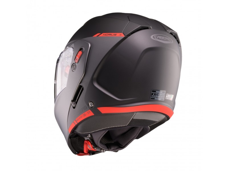 Casca modulabila (flip-up) Caberg model Horus X Ray L6 negru/gri/rosu fluor mat Pinlock ready - lentila Pinlock inclusa