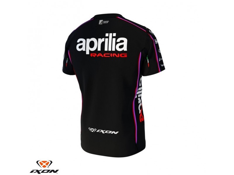 Tricou barbati Ixon model TS1 Aprilia 25 culoare: negru/rosu neon Tricou barbati Ixon model TS1 Aprilia 25 culoare: negru/rosu neon