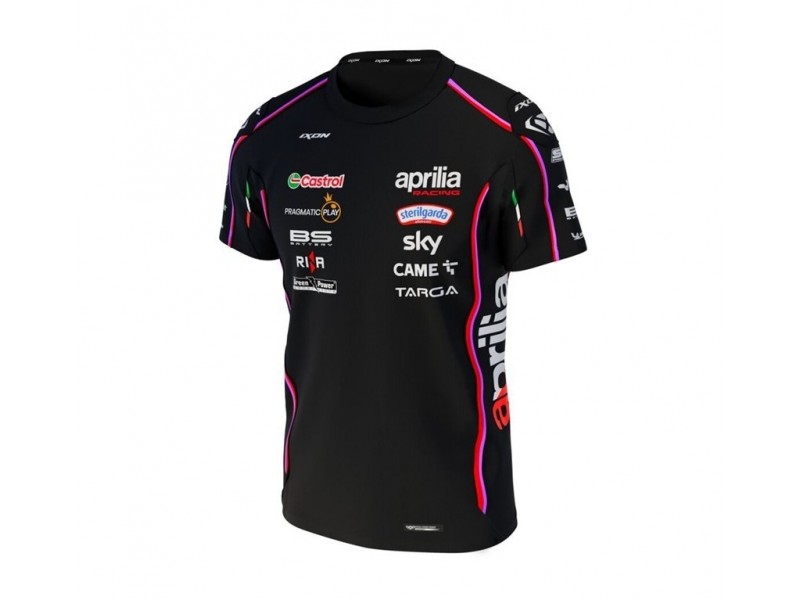 Tricou barbati Ixon model TS1 Aprilia 25 culoare: negru/rosu neon Tricou barbati Ixon model TS1 Aprilia 25 culoare: negru/rosu neon