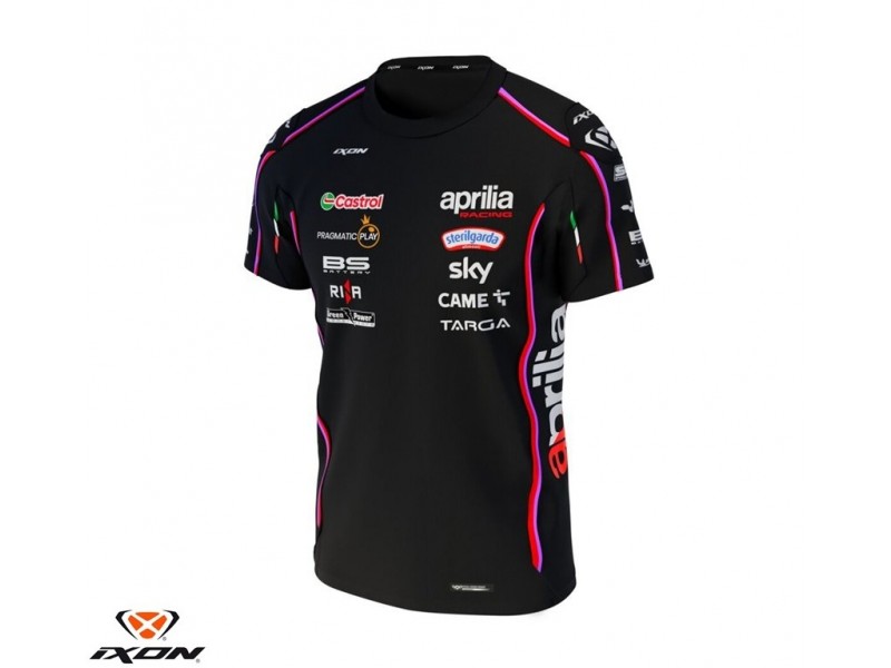 Tricou barbati Ixon model TS1 Aprilia 25 culoare: negru/rosu neon Tricou barbati Ixon model TS1 Aprilia 25 culoare: negru/rosu neon