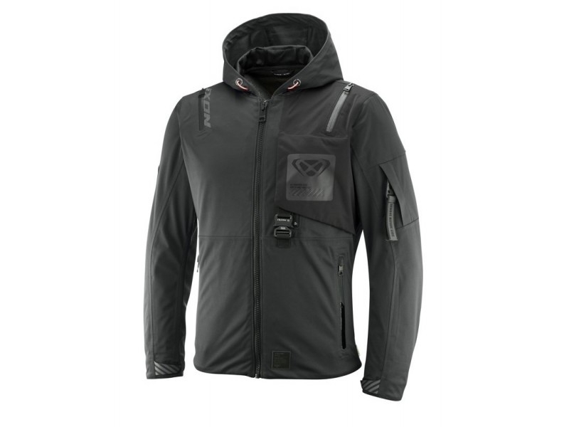 Geaca (jacheta) motociclete barbati Touring/Adventure/Urban Ixon Mid-Season model M-Quarter MS culoare: antracit/negru (geaca laminata; waterproof si pe exterior)