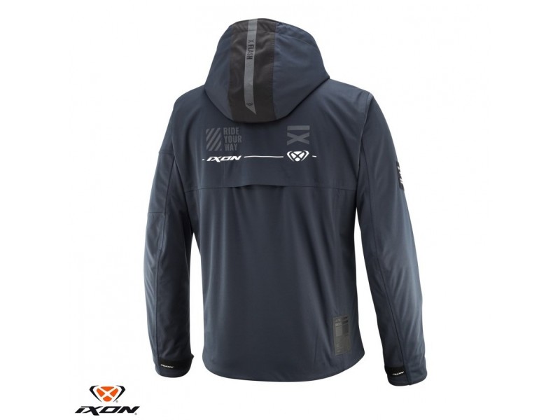 Geaca (jacheta) motociclete barbati Touring/Adventure/Urban Ixon Mid-Season model M-Quarter MS culoare: navy (albastru)/negru (geaca laminata; waterproof si pe exterior)