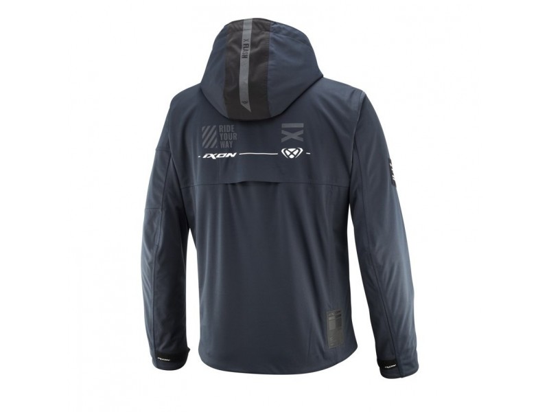 Geaca (jacheta) motociclete barbati Touring/Adventure/Urban Ixon Mid-Season model M-Quarter MS culoare: navy (albastru)/negru (geaca laminata; waterproof si pe exterior)