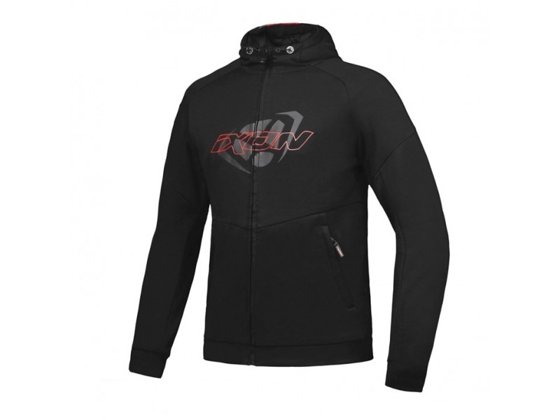 Geaca (hanorac tip hoodie) motociclete barbati Urban Ixon vara model Touchdown culoare: negru/rosu