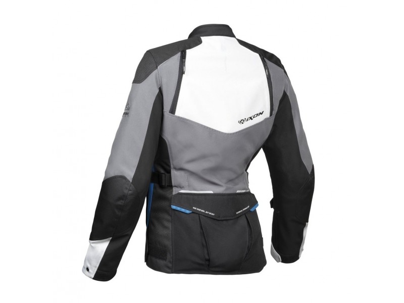 Geaca (jacheta) motociclete femei Touring/Adventure Ixon All season model Balder LS culoare: negru/gri/albastru