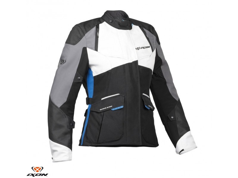 Geaca (jacheta) motociclete femei Touring/Adventure Ixon All season model Balder LS culoare: negru/gri/albastru Geaca (jacheta) motociclete femei Touring/Adventure Ixon All season model Balder LS culoare: negru/gri/albastru