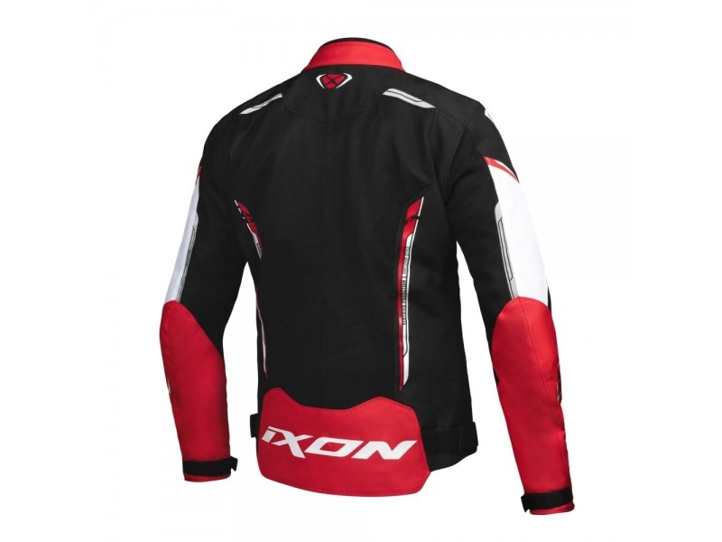 Geaca (jacheta) motociclete barbati Racing/Roadster Ixon vara model Striker AIR WP MS culoare: negru/alb/rosu