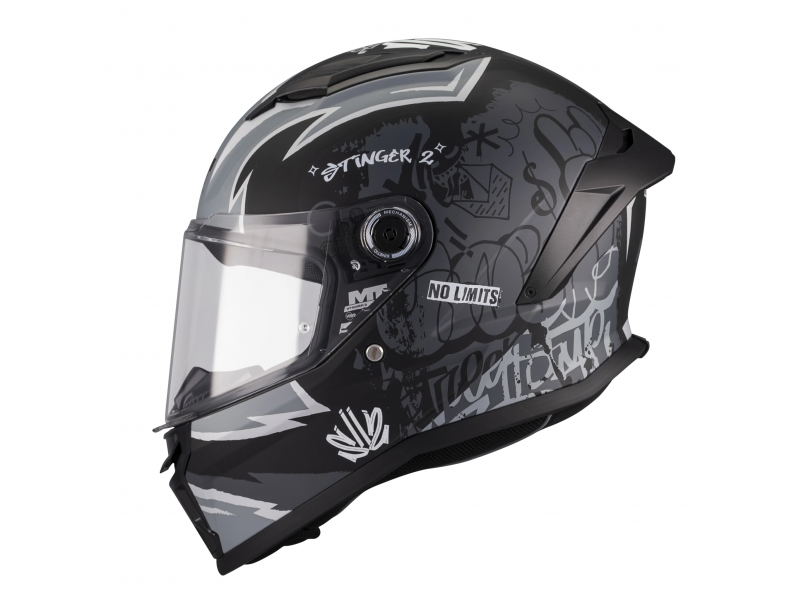 Casca integrala MT Stinger 2 Kids Tagger B2 negru mat - tip viziera: MT-V-28B