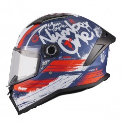 Casca integrala MT Stinger 2 Kids Rocket C17 albastru/rosu mat - tip viziera: MT-V-28B