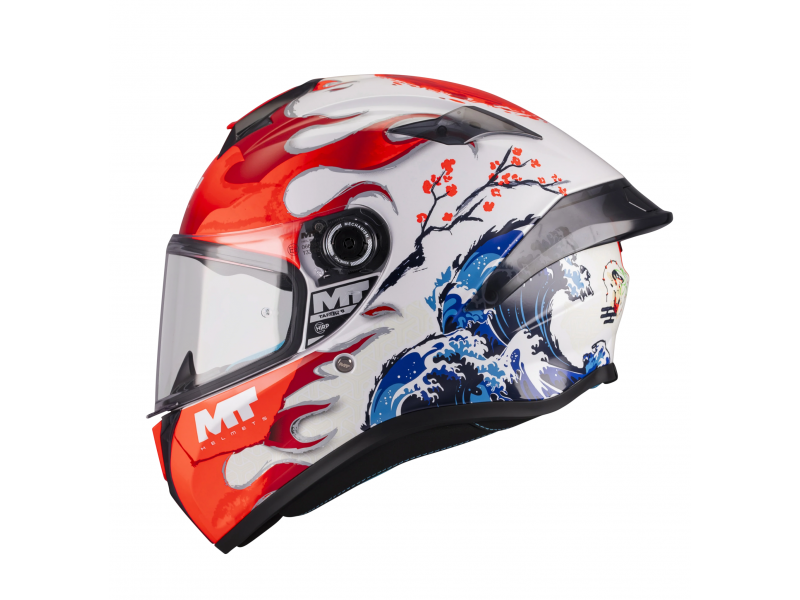 Casca integrala MT Targo S Yamanaka A5 alb/rosu lucios - omologare noua ECE 22.06 Casca integrala MT Targo S Yamanaka A5 alb/rosu lucios - omologare noua ECE 22.06