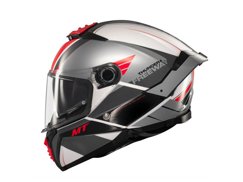 Casca integrala MT Thunder 4 SV Freeway A5 gri lucios (ochelari soare integrati) - tip viziera: MT-V-28B