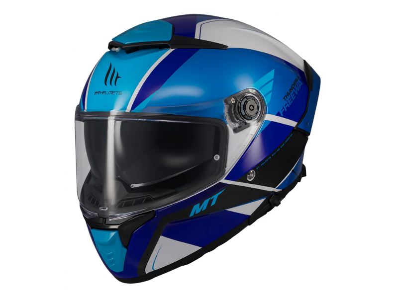 Casca integrala MT Thunder 4 SV Freeway A17 albastru lucios (ochelari soare integrati) - tip viziera: MT-V-28B