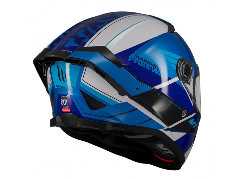 Casca integrala MT Thunder 4 SV Freeway A17 albastru lucios (ochelari soare integrati) - tip viziera: MT-V-28B