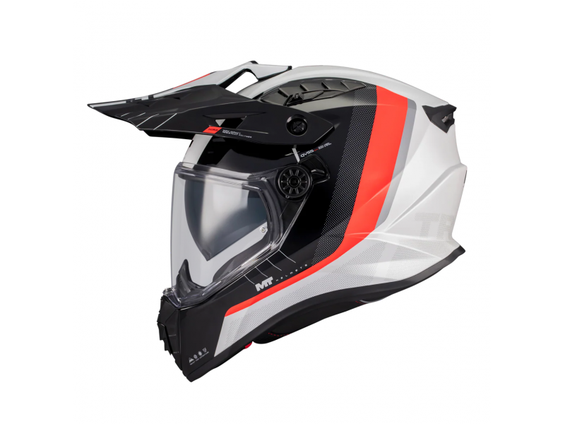 Casca touring/adventure MT model Track SV Nomad A15 negru/alb/rosu lucios – tip viziera: HS 12 Casca touring/adventure MT model Track SV Nomad A15 negru/alb/rosu lucios – tip viziera: HS 12