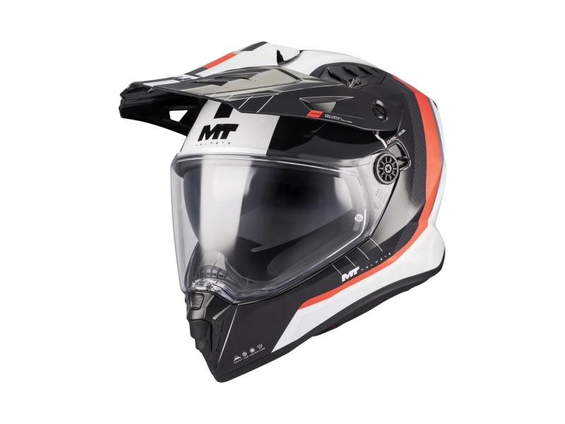 Casca touring/adventure MT model Track SV Nomad A15 negru/alb/rosu lucios – tip viziera: HS 12 Casca touring/adventure MT model Track SV Nomad A15 negru/alb/rosu lucios – tip viziera: HS 12