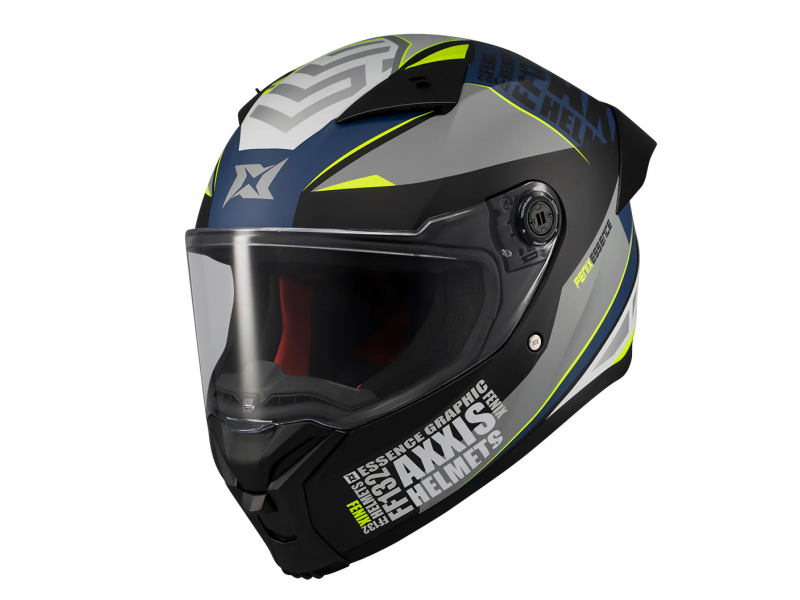 Casca integrala Axxis Fenix Essence C2 gri/albastru mat - tip viziera: MT-V-31B