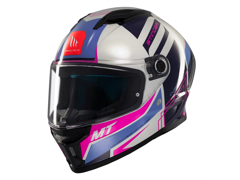 Casca integrala MT Stinger 2 Tron C8 roz lucios - tip viziera: MT-V-28B