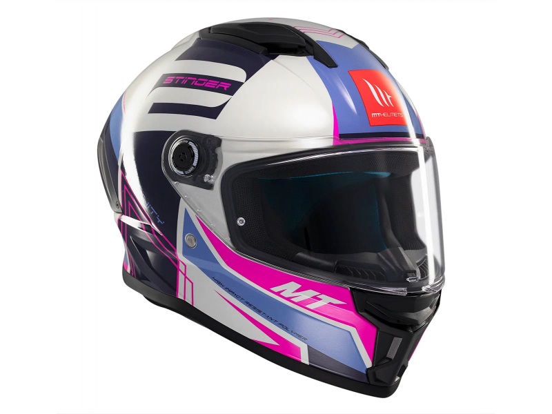 Casca integrala MT Stinger 2 Tron C8 roz lucios - tip viziera: MT-V-28B