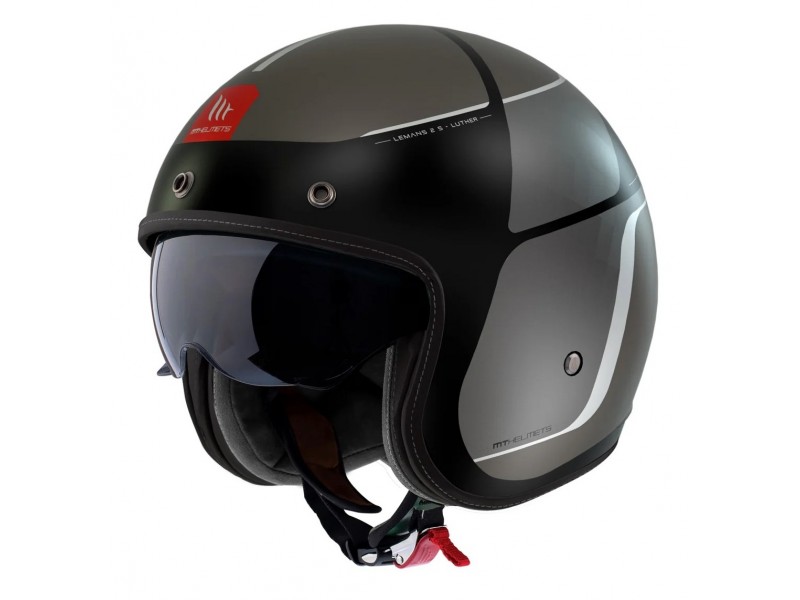 Casca open face motociclete MT Le Mans 2 S SV Luther B12 gri mat (ochelari soare integrati) - omologare noua ECE 22.06