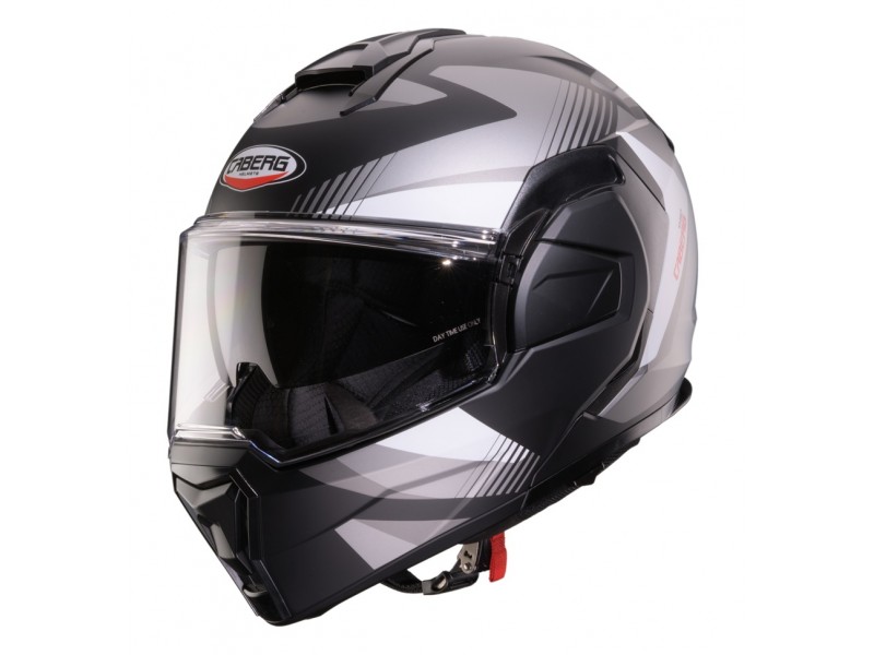 Casca modulabila (flip-back) Caberg model Trip SV Lunar S6 negru/gri/alb mat Pinlock ready - lentila Pinlock inclusa